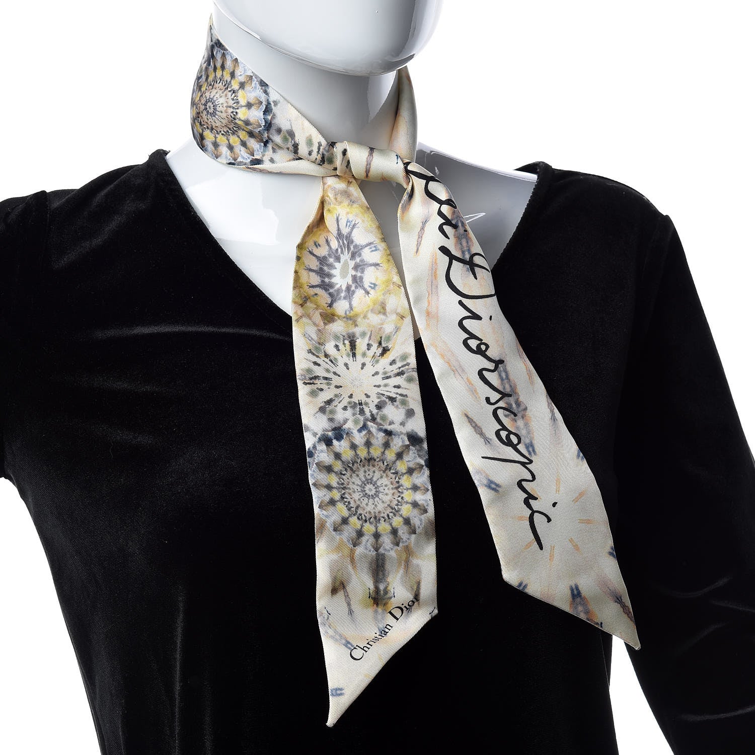 Christian Dior Silk KaleiDiorscopic Mitzah Scarf Dusty Jade 5 of 5