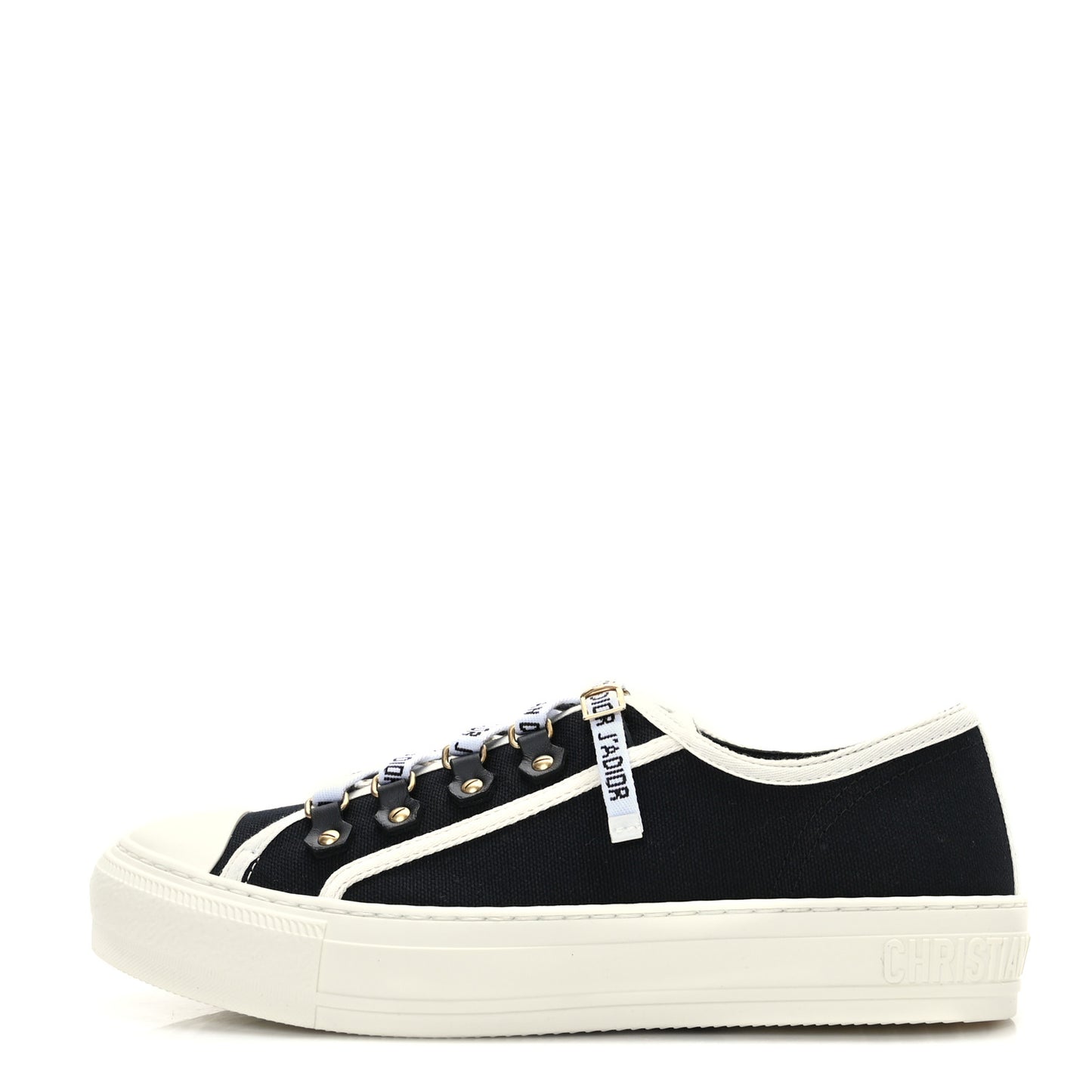 Canvas Walk'N'Dior Low Top Sneakers 37.5 Black