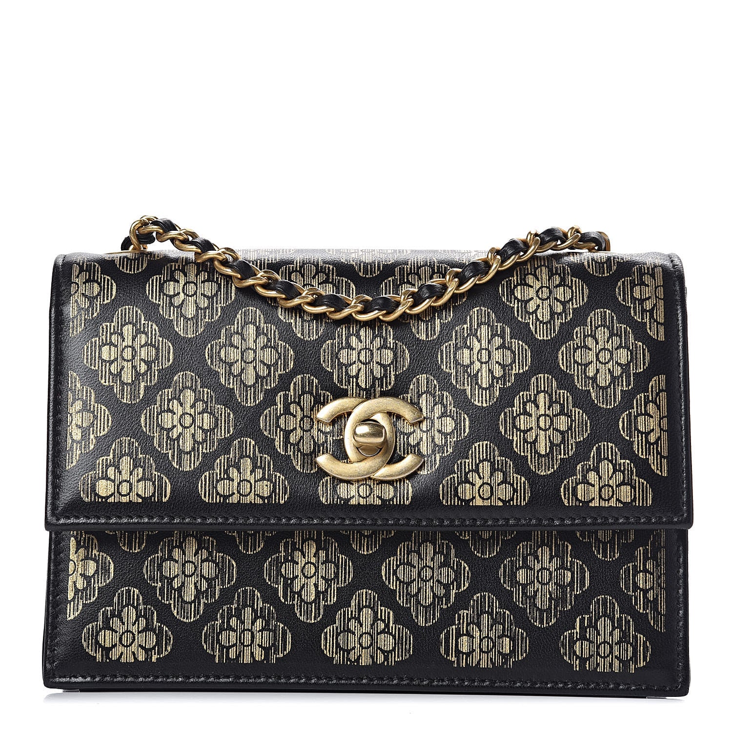 Chanel Lambskin Painted Mini Flap Black Gold 1 of 11