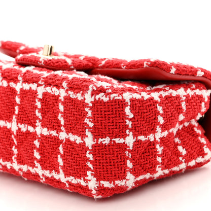 Chanel Tweed Quilted Mini Rectangular Flap White Red 10 of 10