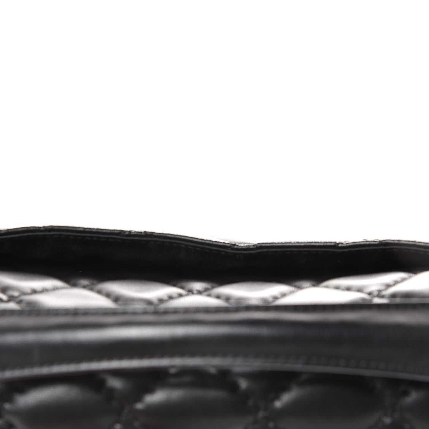 Lambskin Quilted Jumbo Easy Carry Flap Black