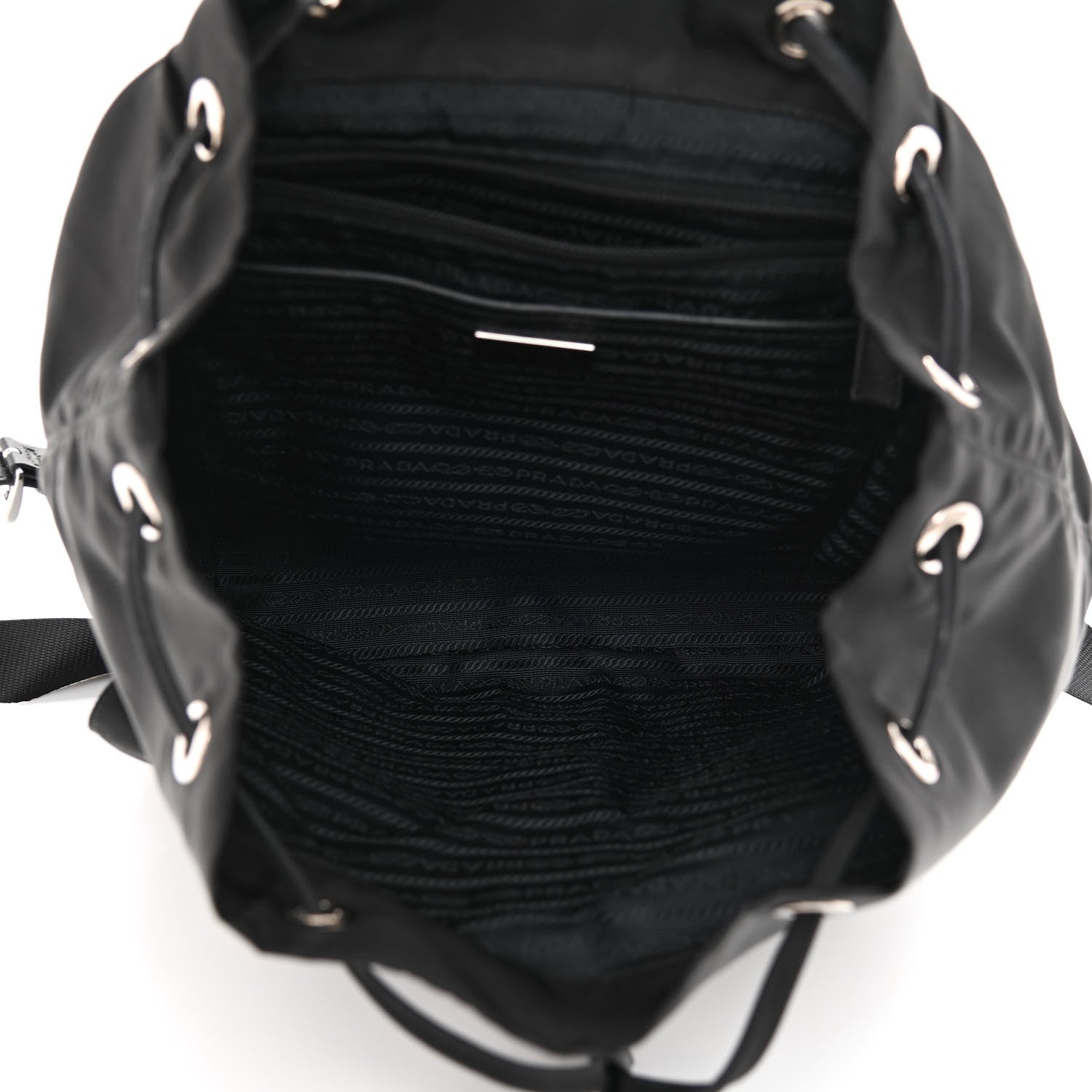Prada Tessuto Nylon Saffiano Medium Backpack Black 5 of 9
