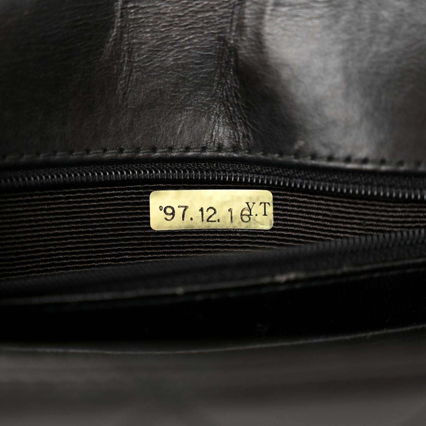 Lambskin Stitched Shoulder Flap Bag Black