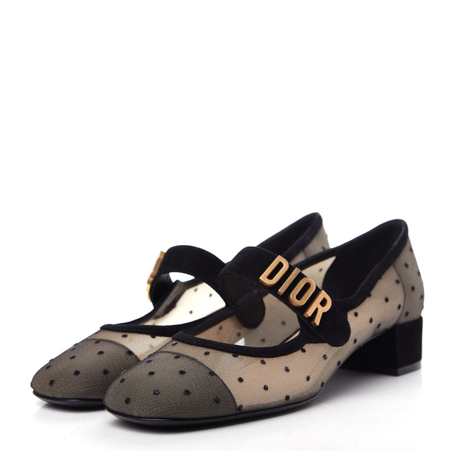 Mesh Plumetis Suede Baby-D Ballet Pumps 38 Black