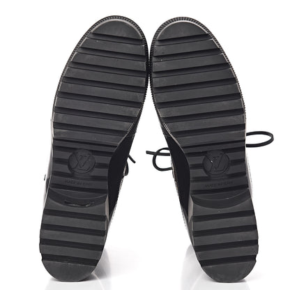 Louis Vuitton Suede Calfskin Monogram Checkpoint Platform Desert Boots 41 Black 6 of 9
