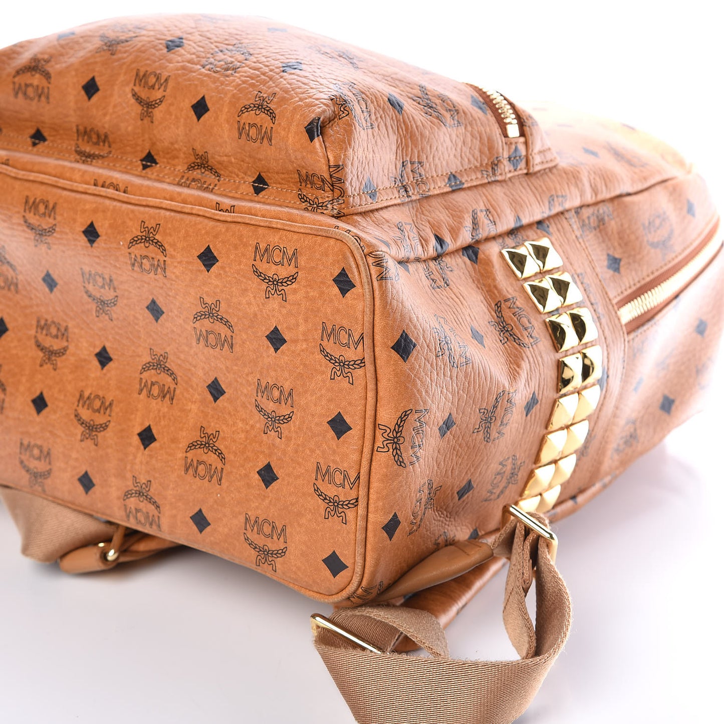 Visetos Medium Side Studs Stark Backpack Cognac