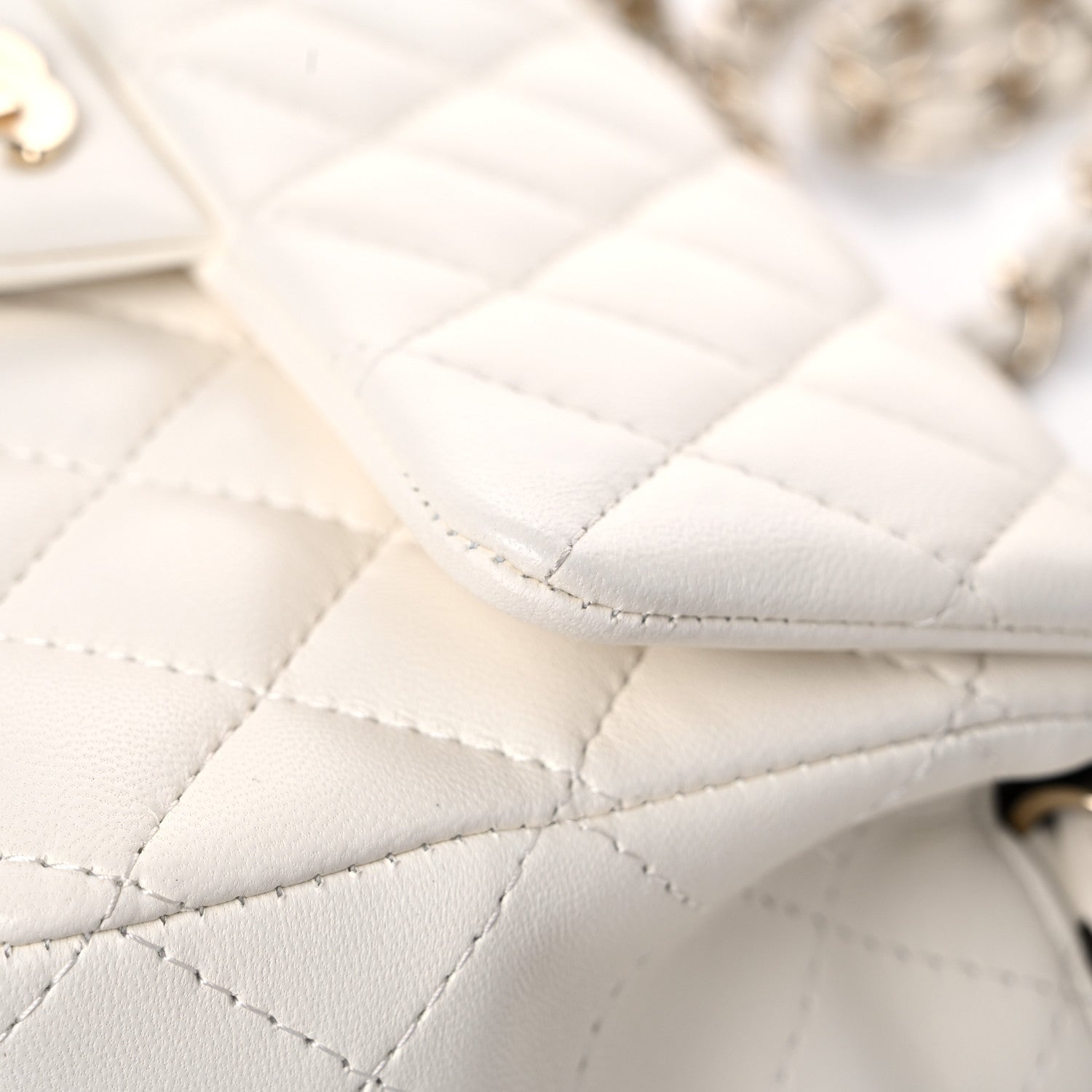 Chanel Lambskin Quilted Mini Rectangular Flap White 11 of 14