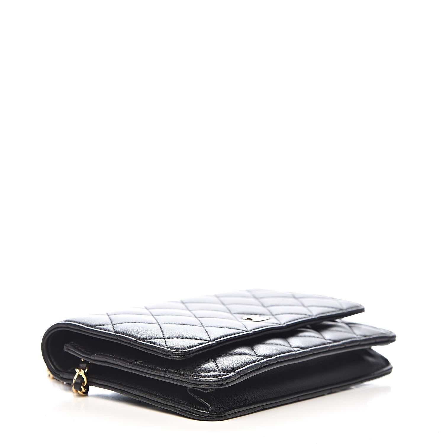 Chanel Lambskin Quilted Wallet On Chain WOC Black 4 of 12