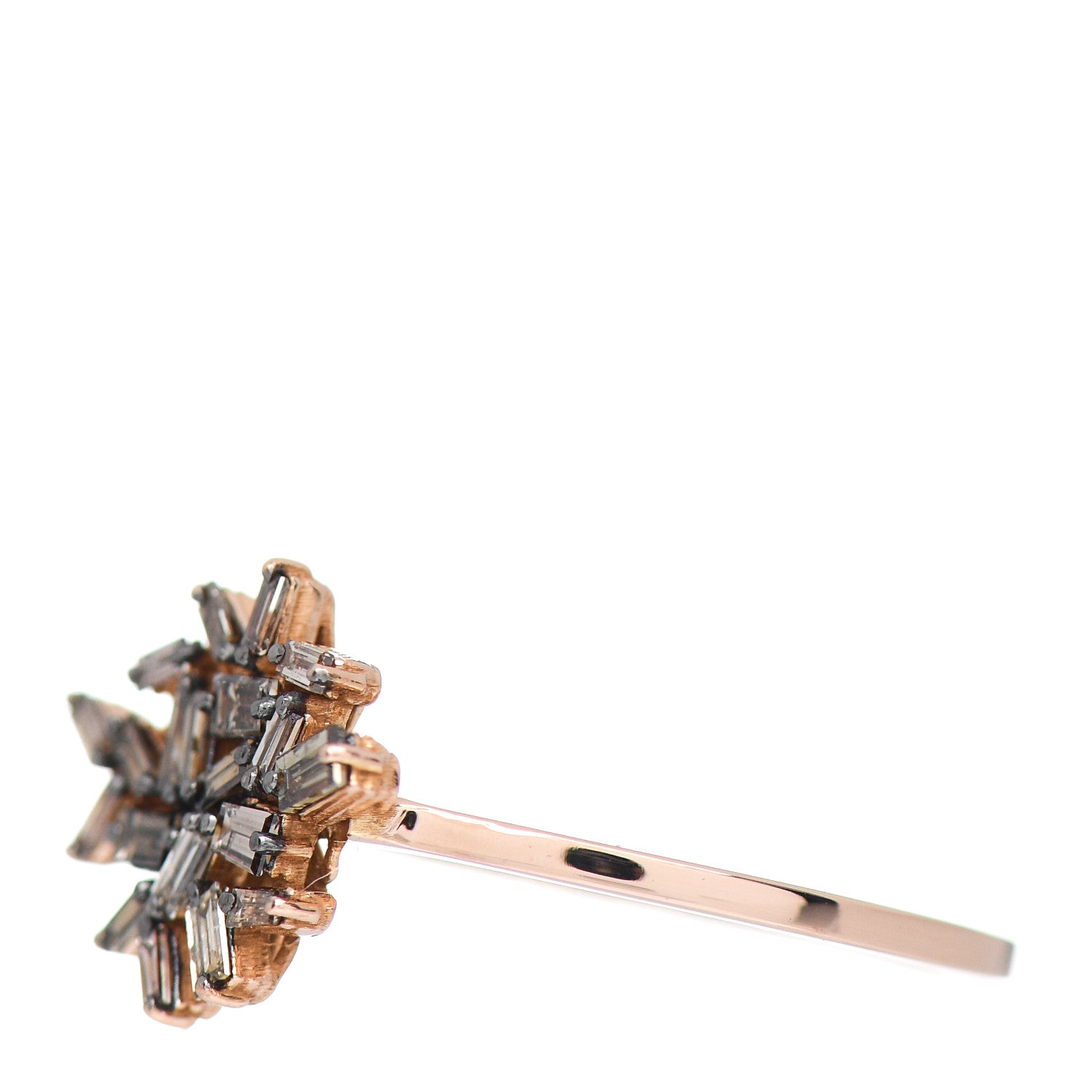 Suzanne Kalan 18K Rose Gold Brown Diamond Fireworks Cluster Ring 53 6.25 3 of 5
