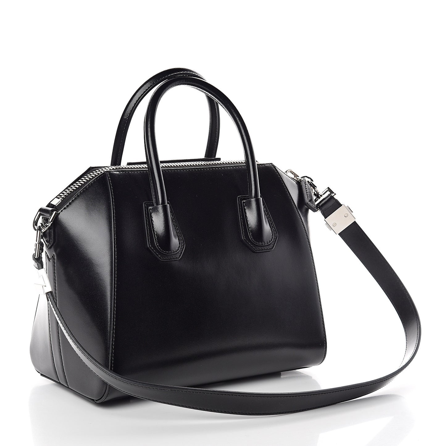 Shiny Lord Calfskin Small Antigona Black