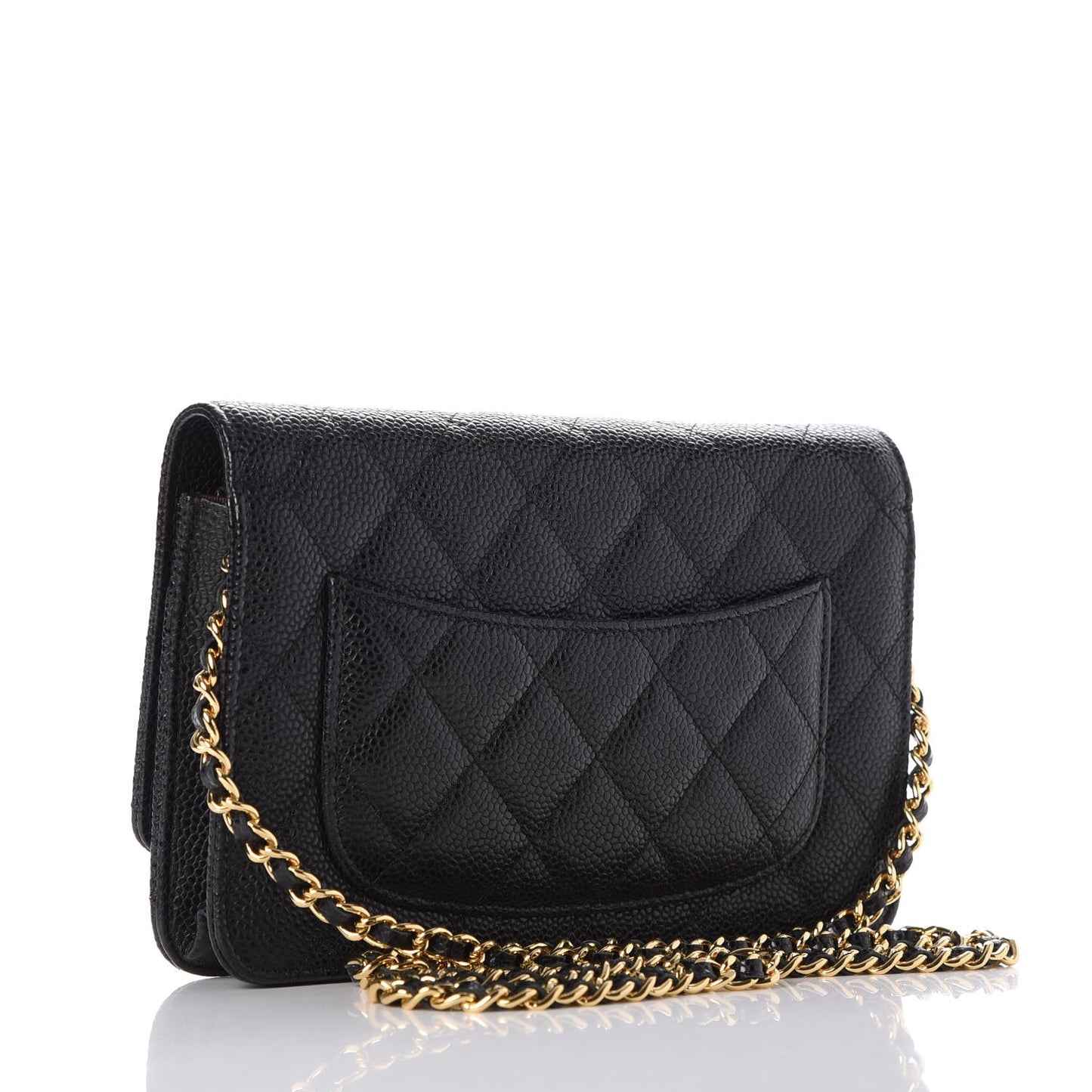 Caviar Quilted Wallet On Chain WOC Black