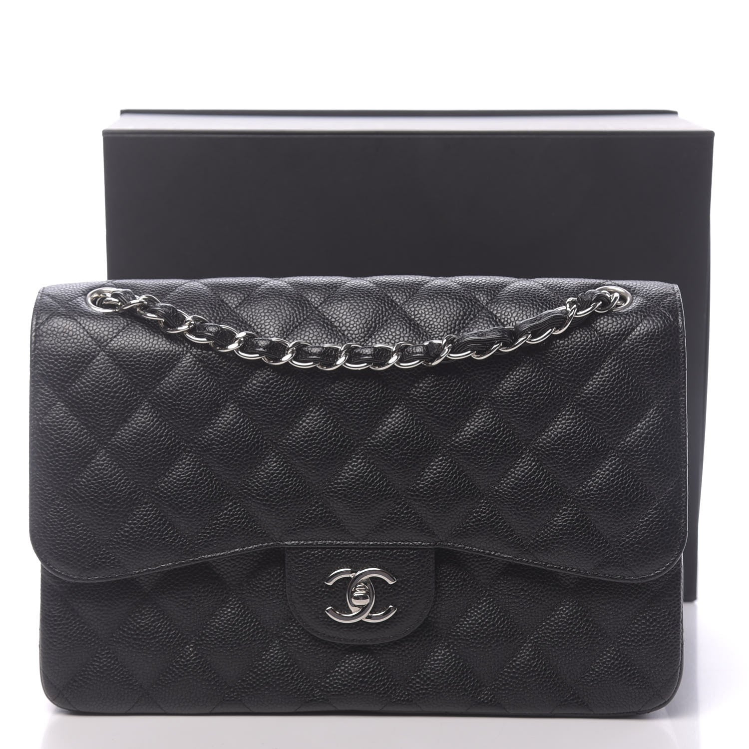 Chanel Caviar Quilted Jumbo Double Flap Black 11 of 11