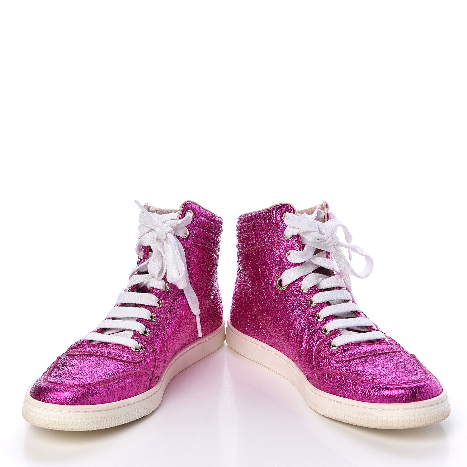 Gucci Galassia Womens High Top Sneakers 38.5 Fuxia 5 of 10