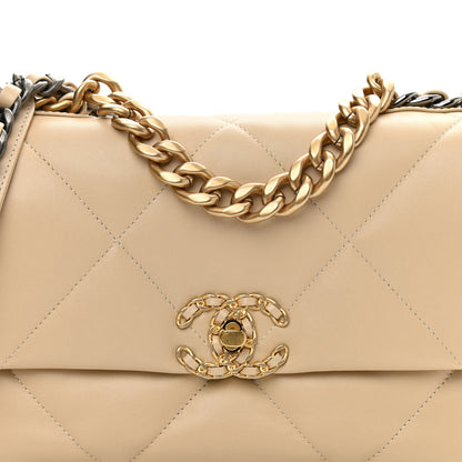 Chanel Lambskin Quilted Medium Chanel 19 Flap Beige 8 of 10