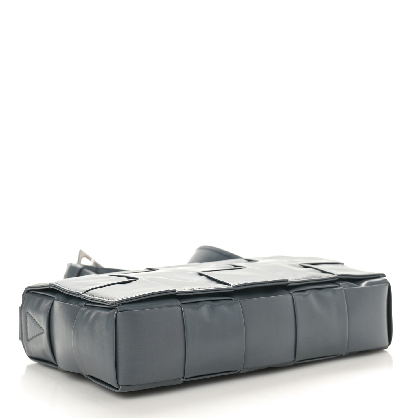 Paper Calfskin Maxi Intreccio Cassette Crossbody Bag Thunder