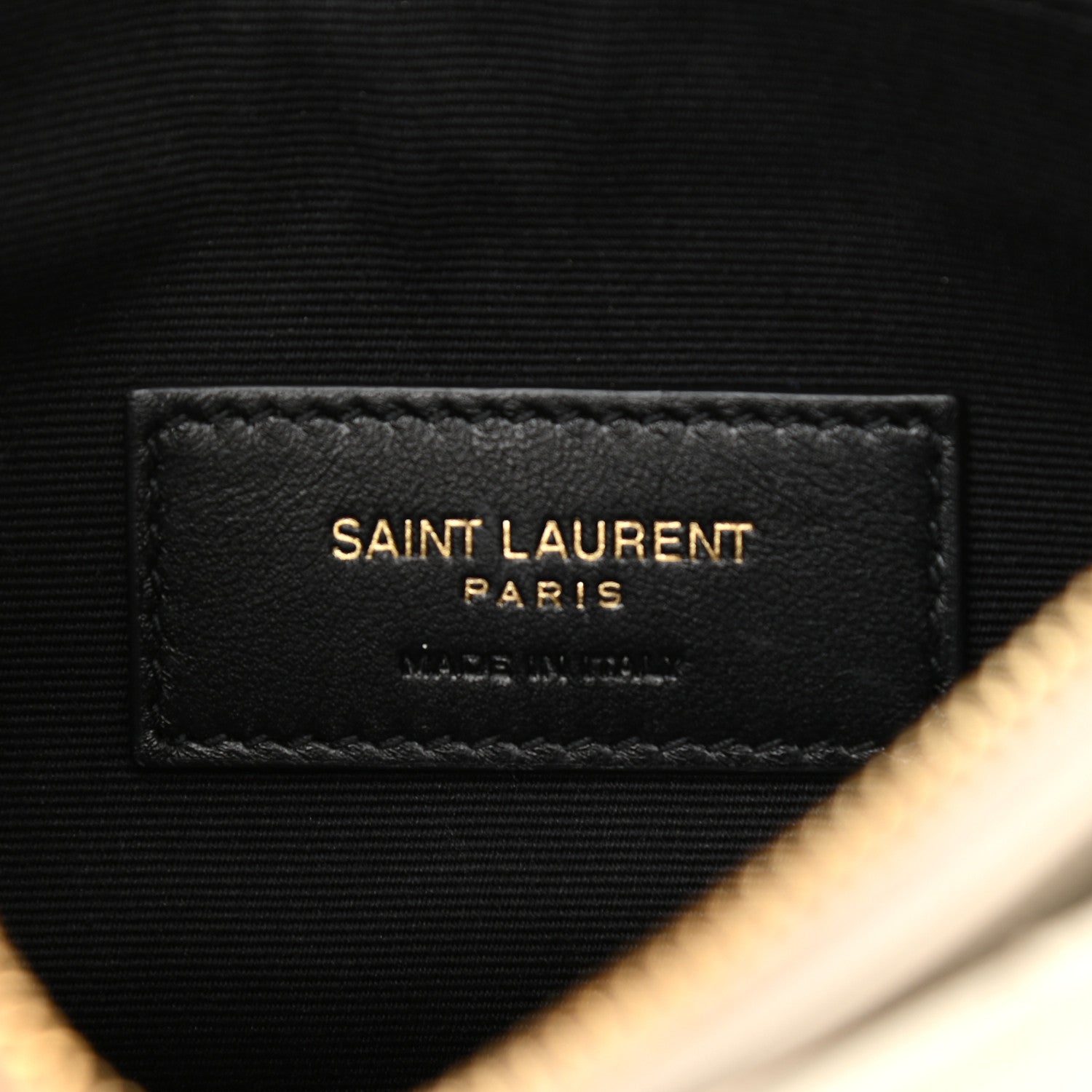Saint Laurent Grain De Poudre Chevron Monogram Large Bill Pouch Blanc Vintage 6 of 13