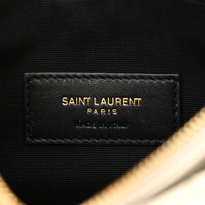 Saint Laurent Grain De Poudre Chevron Monogram Large Bill Pouch Blanc Vintage 6 of 13