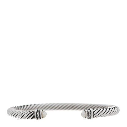 David Yurman Sterling Silver Diamond Pearl 5mm Cable Classics Bracelet 1 of 3