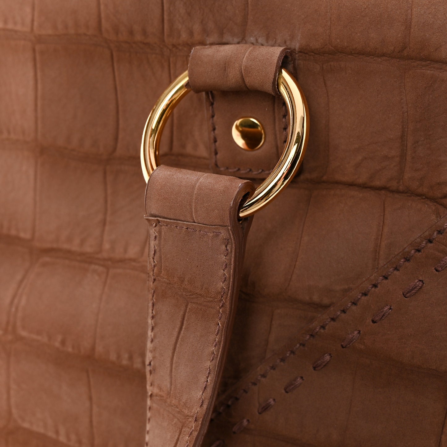 Nubuck Croc Embossed Oversized Muse Beige