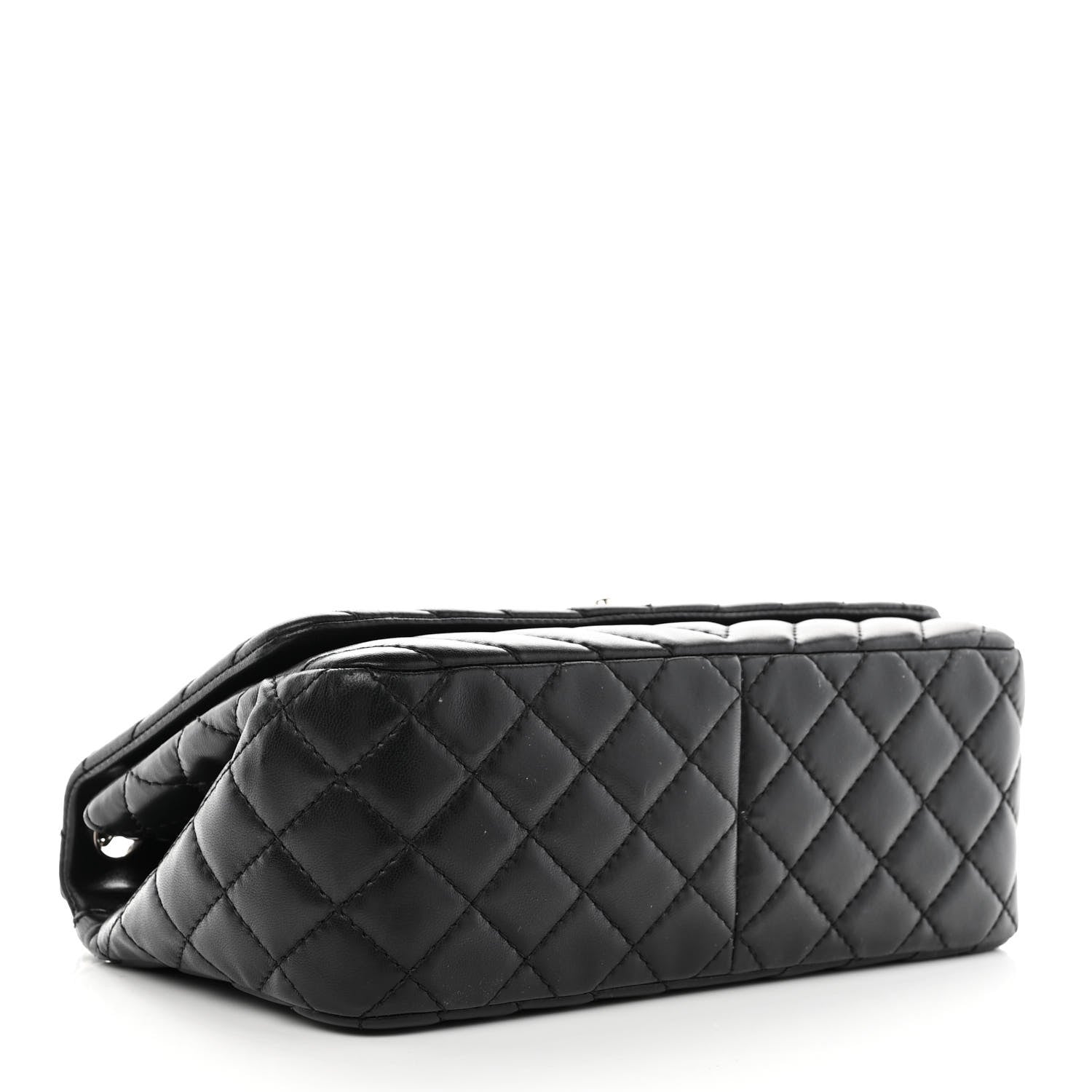 Chanel Lambskin Surpique Chevron Medium Single Flap Black 4 of 12