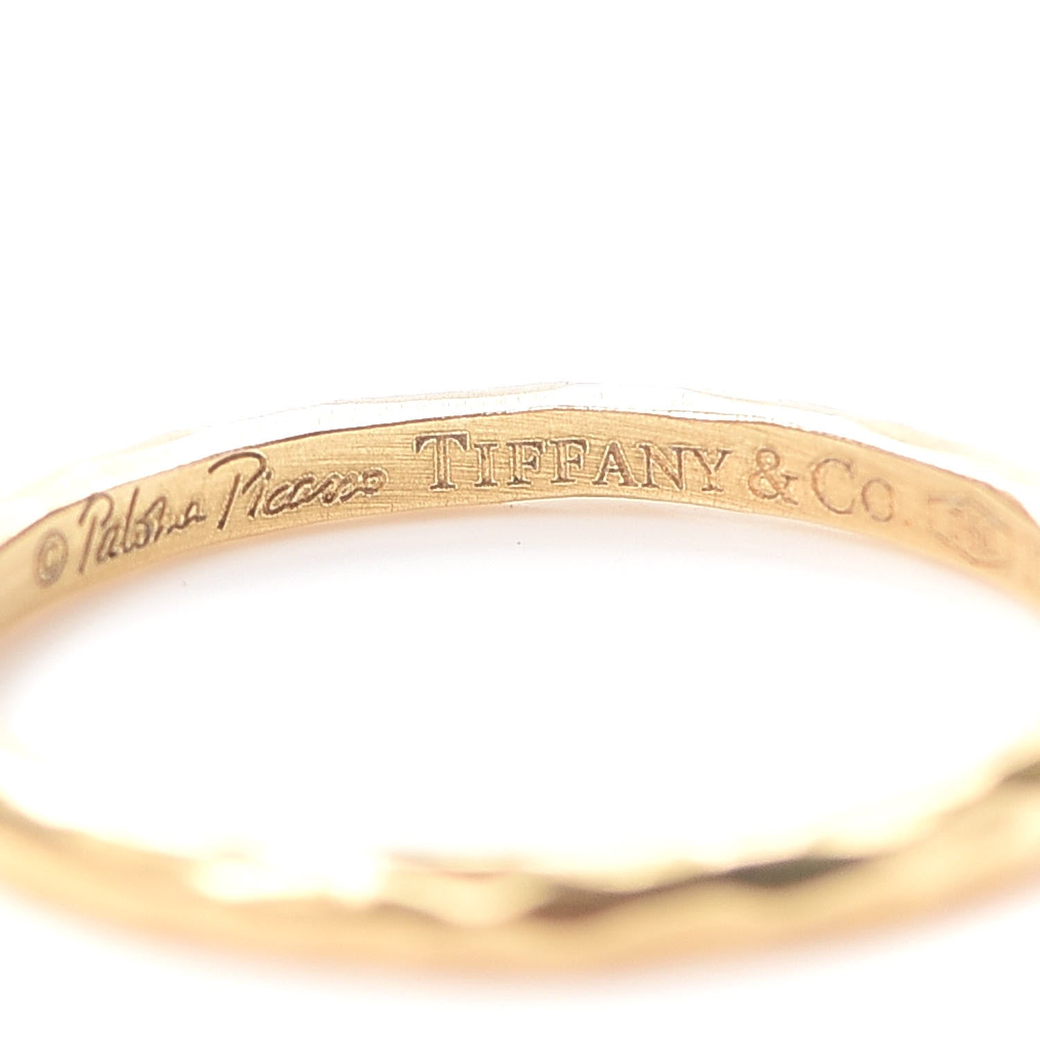 Tiffany 18K Yellow Gold Paloma Picasso Hammered Ring 52 6 4 of 5