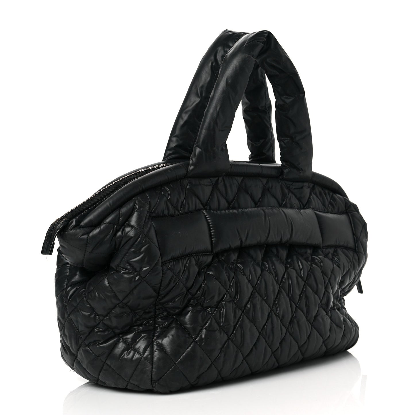 Nylon Quilted Medium Coco Cocoon Tote Black