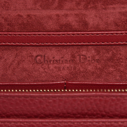 Christian Dior Grained Calfskin Diorama Wallet on Chain Pouch Burgundy 6 of 6