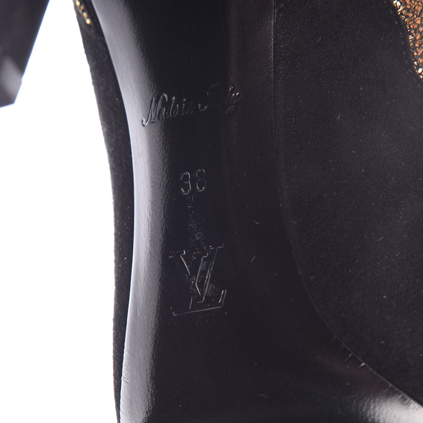 Suede Hypnotic Pump 38 Black Gold