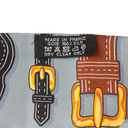 Hermes Silk Harnais Des Presidents Twilly Gris Orange Vert 4 of 5