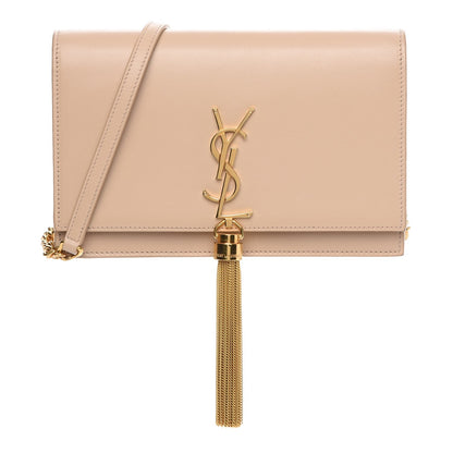 Saint Laurent Smooth Calfskin Classic Monogram Kate Tassel Chain Wallet Nude Powder 1 of 8