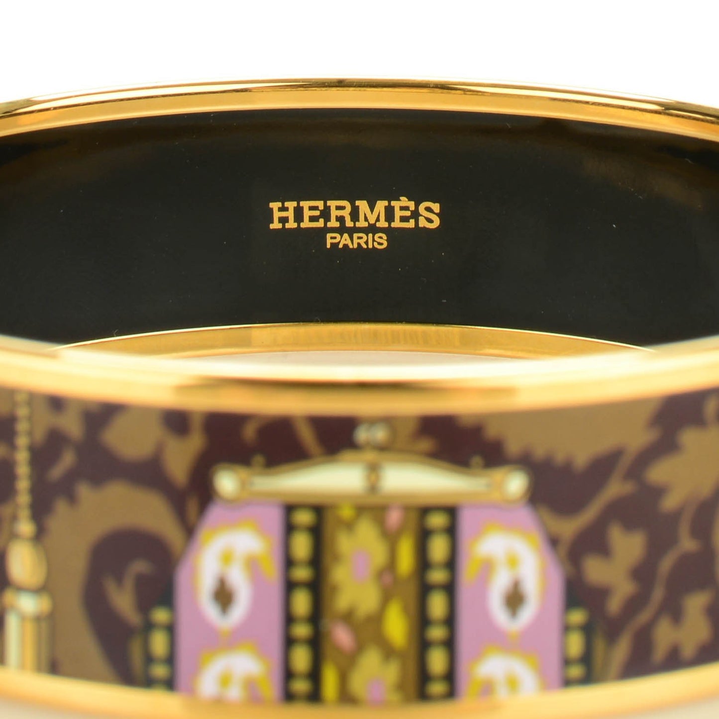 Enamel Printed Wide Cachemire de Tamara Bracelet 70 Bronze