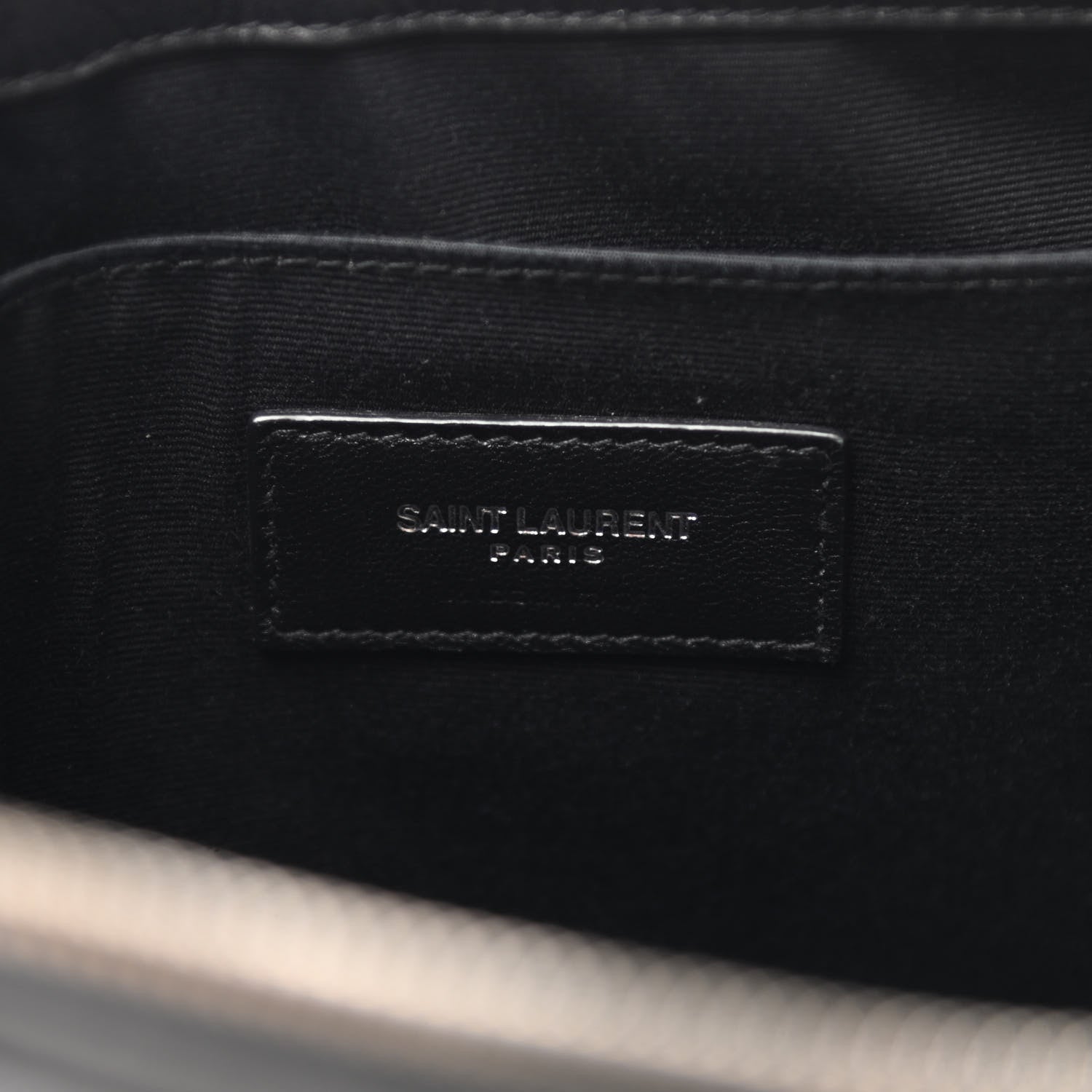 Saint Laurent Linen Canvas Rive Gouche Zipped Pouch Black 6 of 7
