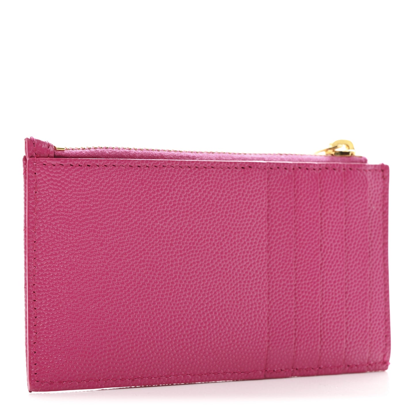 Grain De Poudre Matelasse Chevron Monogram Fragments Zippered Card Case Fresh Fuxia
