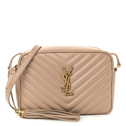 Saint Laurent Calfskin Matelasse Monogram Lou Camera Bag Dark Beige 1 of 8