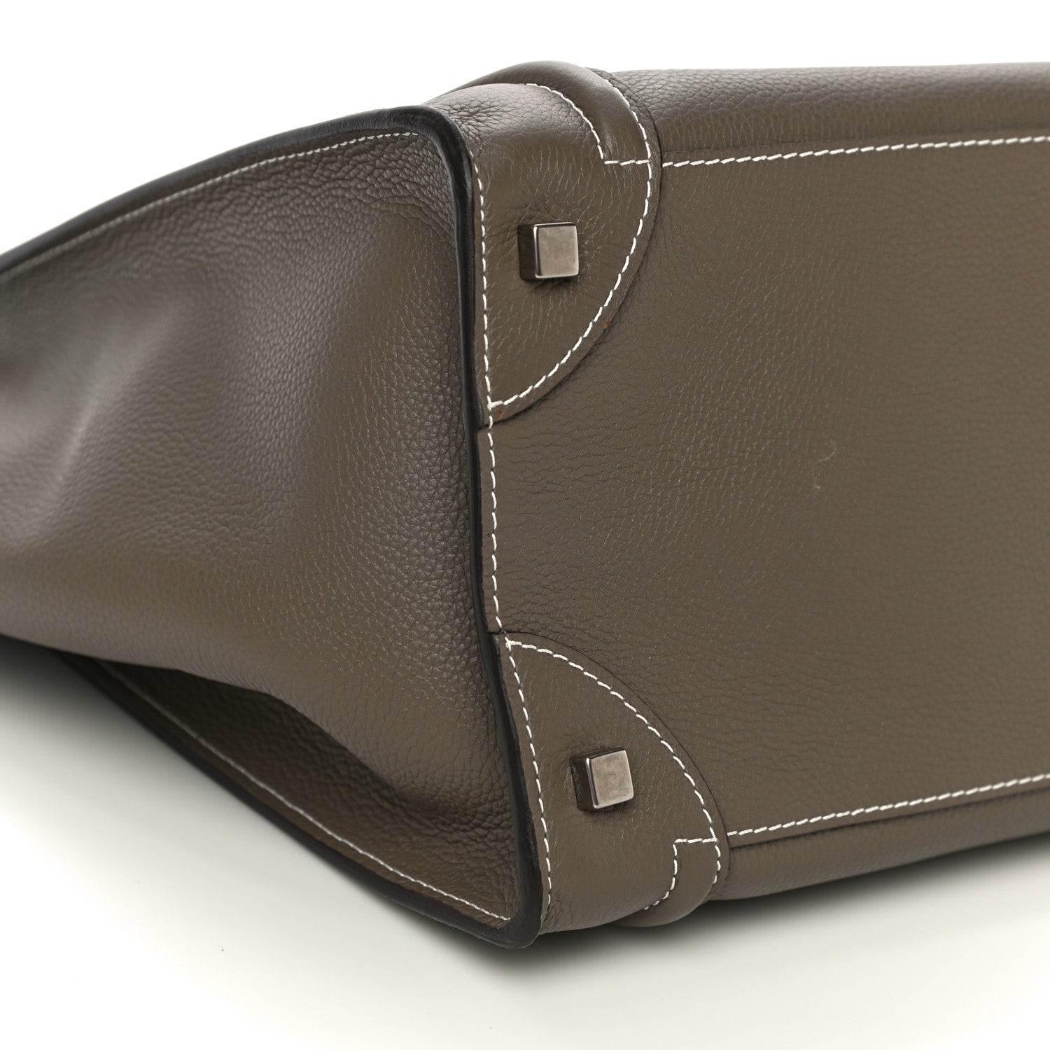 Celine Drummed Calfskin Mini Luggage Bag Souris 8 of 9