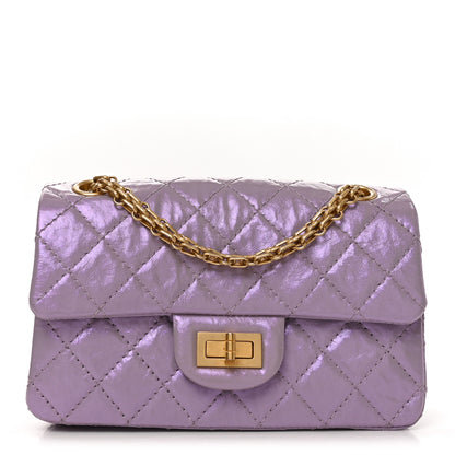 Chanel Glittered Aged Calfskin Quilted Mini 2.55 Reissue Flap Lilac 1 of 10