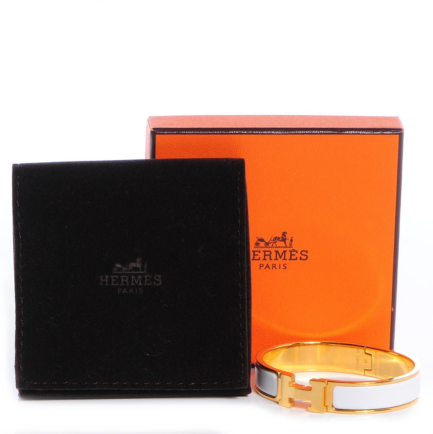 Hermes Enamel Narrow Clic Clac H Bracelet PM White 5 of 5