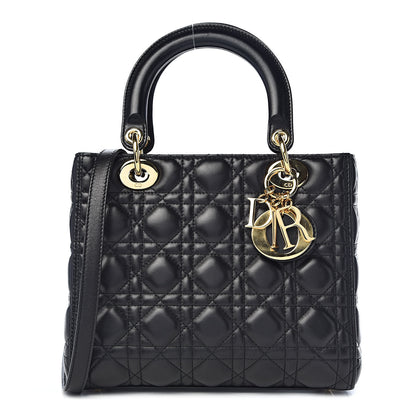 Christian Dior Lambskin Cannage Medium Lady Dior Black 1 of 11
