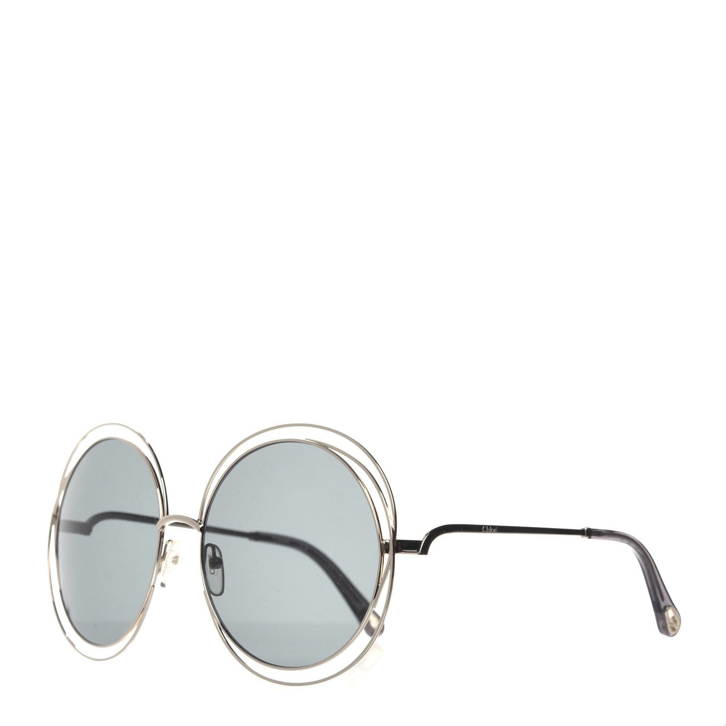 Oversized Round Carlina Sunglasses CE114SD Gold Grey Metallic