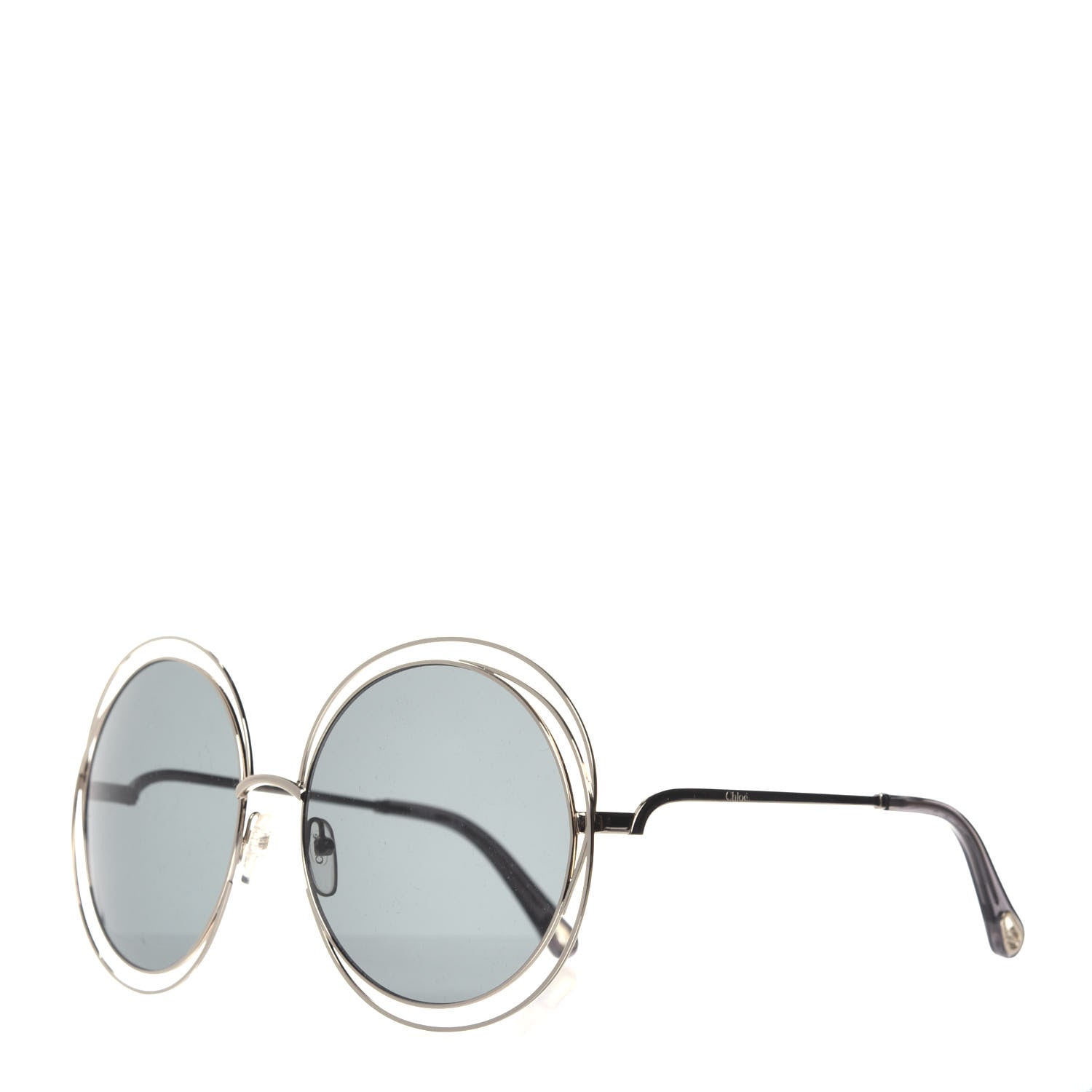 Chloe Oversized Round Carlina Sunglasses CE114SD Gold Grey Metallic 1 of 7