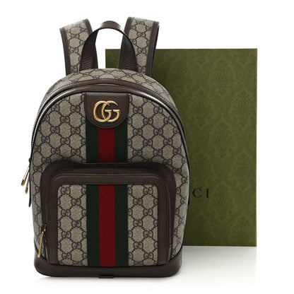 Gucci GG Supreme Monogram Calfskin Web Small Ophidia Day Backpack Beige Ebony New Acero 11 of 11