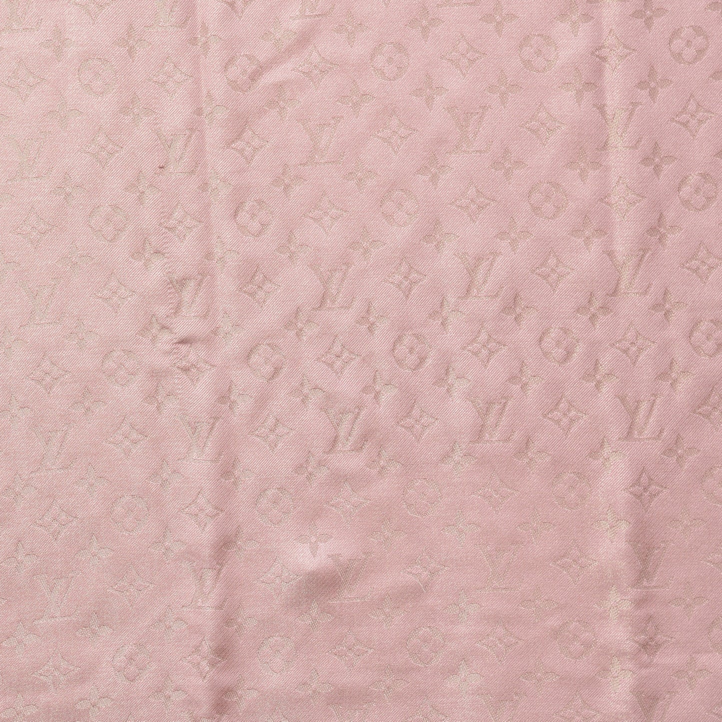 Silk Wool Monogram Shine Shawl Rose