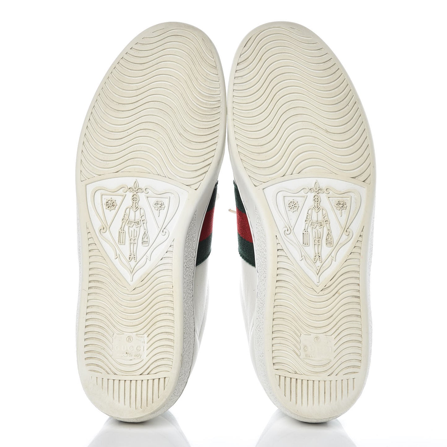 Calfskin Crocodile Web Mens Ace Sneakers 8.5 White Green