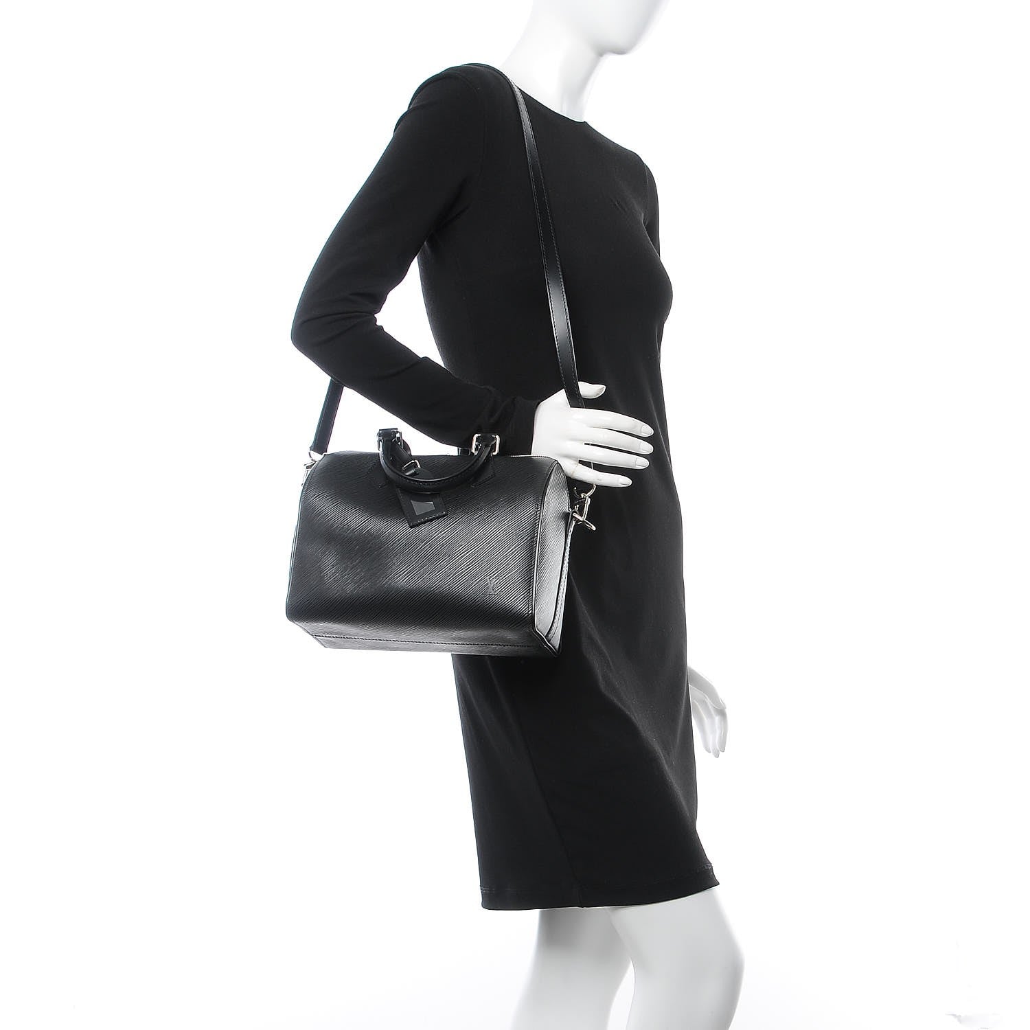 Louis Vuitton Epi Speedy Bandouliere 25 Black 2 of 11
