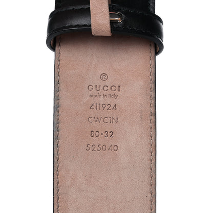 Gucci Guccissima Signature Interlocking G 40mm Belt 80 32 Black 3 of 7