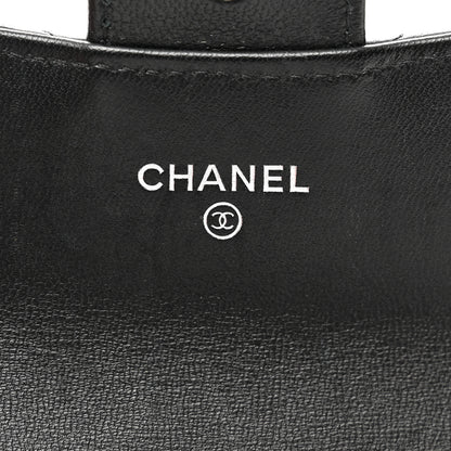 Chanel Lambskin Quilted Flap Card Holder Wallet Black 7 of 9