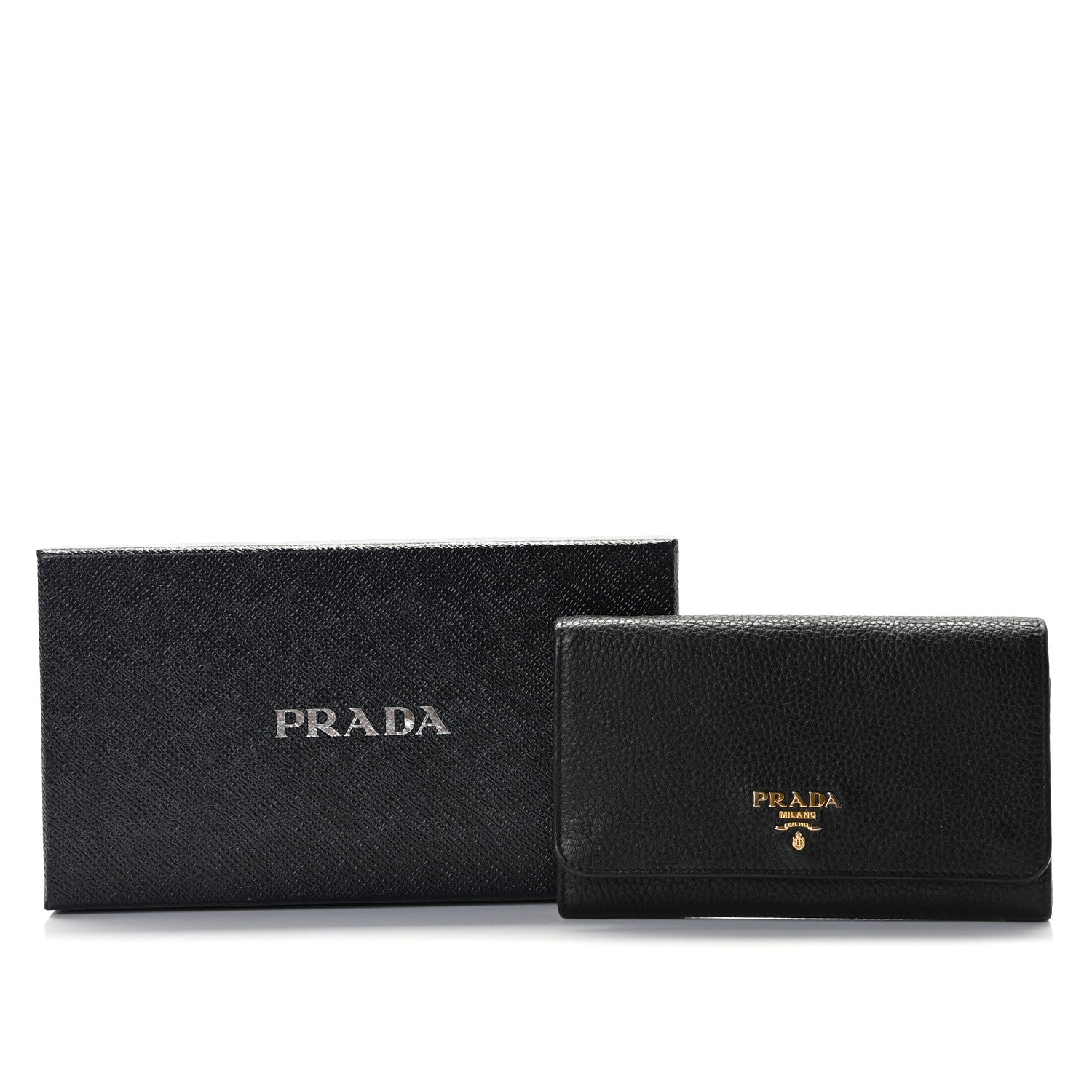 Prada Vitello Grain Wristlet Wallet Black 8 of 8