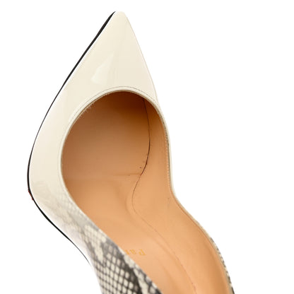 Christian Louboutin Patent Degrade Snakeskin Printed So Kate 120 Pumps 41 White Roccia 9 of 9