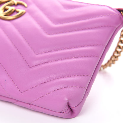 Gucci Calfskin Matelasse Mini GG Marmont Chain Bag Candy Mousse 9 of 10