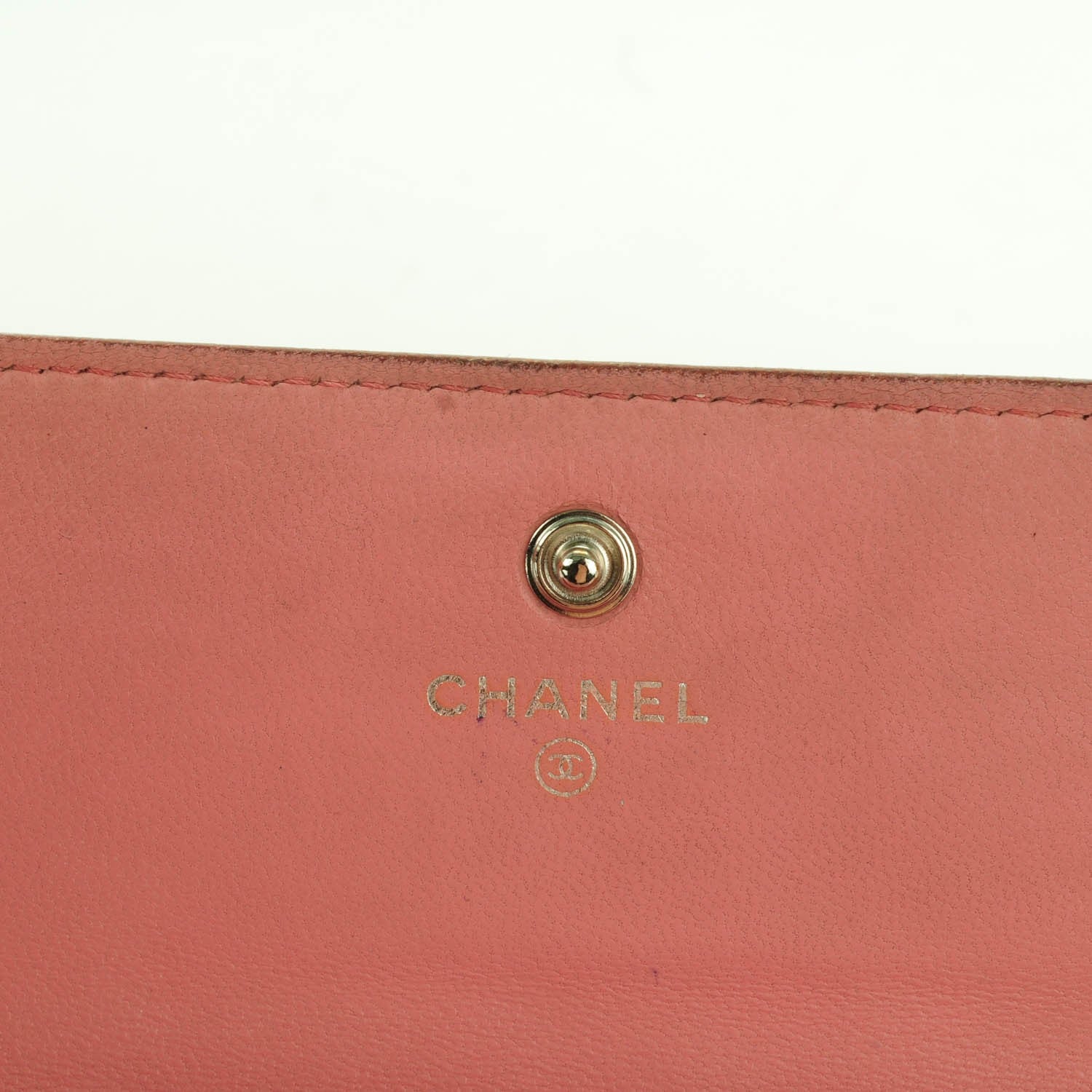 Chanel Lambskin Embossed Camellia Large Gusset Flap Wallet Pink 8 of 14